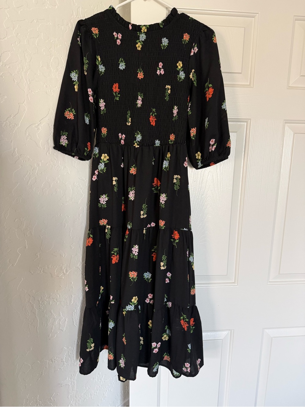 Shop Stevie Black Floral Midi Dress